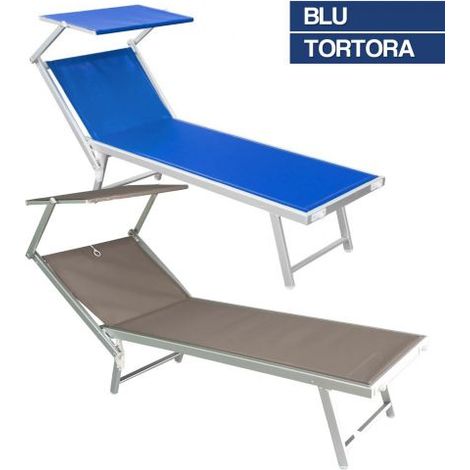 LETTINO MARE SDRAIO PRENDISOLE ALLUMINIO PIEGHEVOLE SPIAGGIA PISCINA 30602V BLU (30602) (1/5)