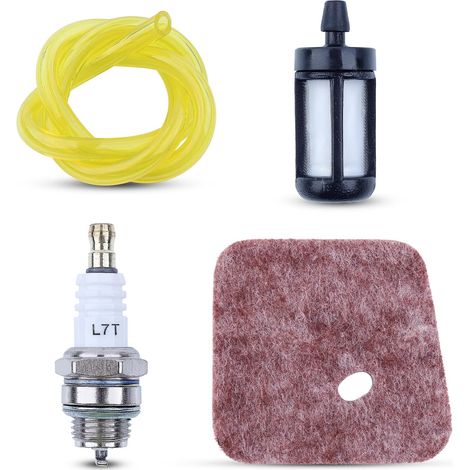 Filtre à air pour Stihl FS38 FS45 FS46 FS46C FS55 FS55 KM55 KM55C Remplacement 4140 124 2800 avec filtre à essence MS180 Bougie L7T/BPMR7A Tuyau d'huile 63 cm (2,5 x 0,5 cm) 7 pouces (1/5)