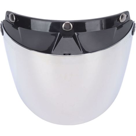 Lentille de casque de moto bouton métallique Protection UV amovible visière de moto réglable argent (1/4)