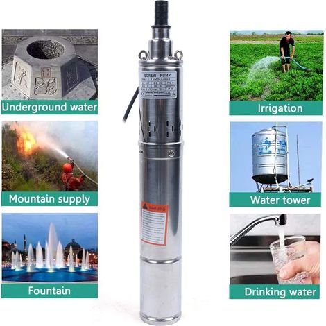 Pompe de Puits Profond 500W 100M Pompe Immergée en acier inoxydable - Débit de 2 m³/H (1/5)