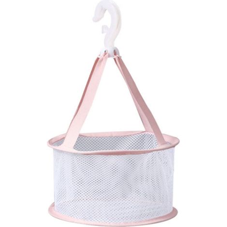 Aufbewahrungskorb für Make-up-Schwämme, Trockennetz für Make-up-Pinsel, Hängeorganizer, Rosa, 20 cm (1/5)
