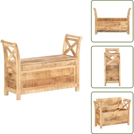 Holzbank - vidaXL Flurbank 103 x 33 x 72 cm Massivholz Mango - Wohnzimmerbank (1/5)