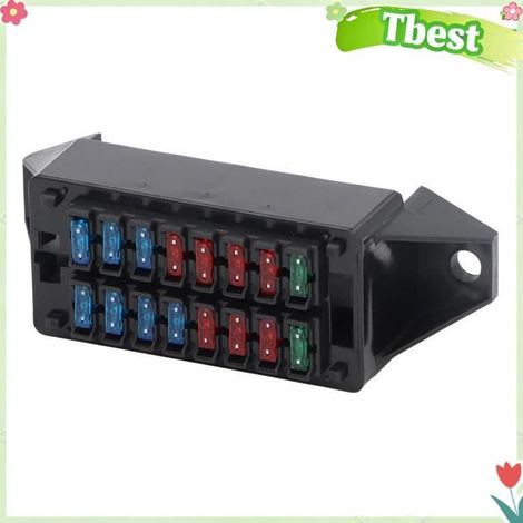 Tbest jeu de mini fusibles à lame Boîte à Fusibles Automobile 16 Voies, Mini Jeu de Fusibles à Lame pour quincaillerie fusible (1/5)