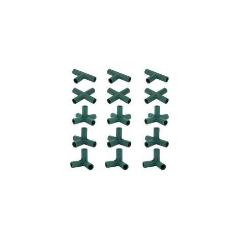 Set di 15 connettori per telai da giardino da 16 mm, 5 tipi di supporti stabili per supporti per fioriere e serre - Crezuo