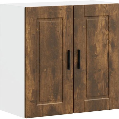 Armadio pensile da cucina spazio portaoggetti 60 x 31 x 60 cm stile moderno in legno ingegnerizzato rovere fumo 020050367
