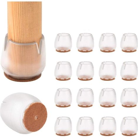 BDD Lot de 16 couvre-jambes de chaise en silicone Protecteurs de sol Coupes de jambe de chaise Pieds en caoutchouc Tapis de chaise antidérapants Diamètre 21 mm Hauteur 27 mm Superposition Protecteurs (1/5)