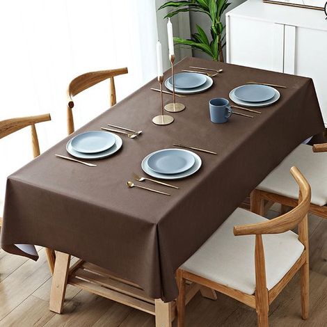 Wasserdichte, abwaschbare PVC Tischdecke, ölabweisend, spritzwassergeschützt und knitterfrei, rechteckig, für Zuhause, Küche, Partys und den Auße (1/5)