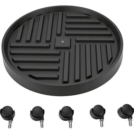 Rouleau à roulettes pour plantes, support roulant en plastique, facile à déplacer, pour pots de fleurs ronds d'intérieur, noir (1/5)