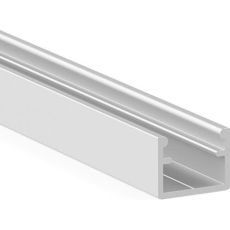 koy+ perfil de aluminio con dos posiciones de tapa difusora. para embutir y solapar acabado plata mate (caja 2)