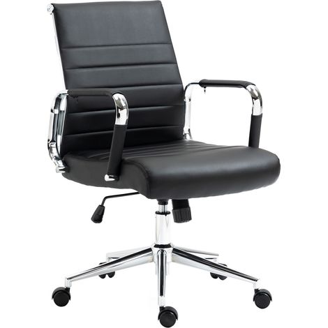 SVITA Office Comfort Bürostuhl Schreibtischstuhl Drehstuhl Chefsessel Kunstleder Schwarz