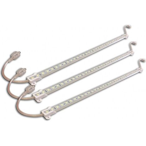 Lot de 3 Réglettes à LED 1m IP65 blanc chaud support aluminium (1/5)