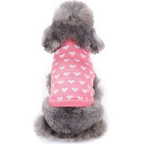 Pull pour chien tricoté chaud Christmas Love Winter (S) (1/2)