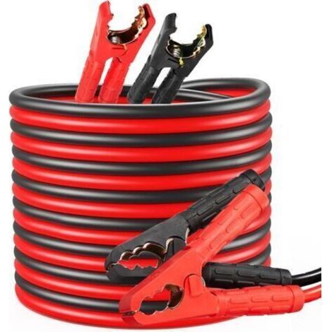 12V/24V Starthilfekabel, Kupfer-Autobatteriekabel (4M 1500A) - Diesel-Starthilfekabel mit Schutzhandschuhen und Tragetasche - Für Pkw und Lkw