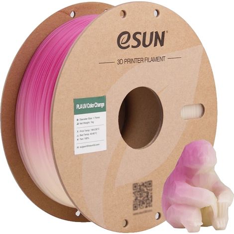 Filamento 3D, fotocromatico, ecologico, fucsia che cambia colore ai raggi UV (1/2)