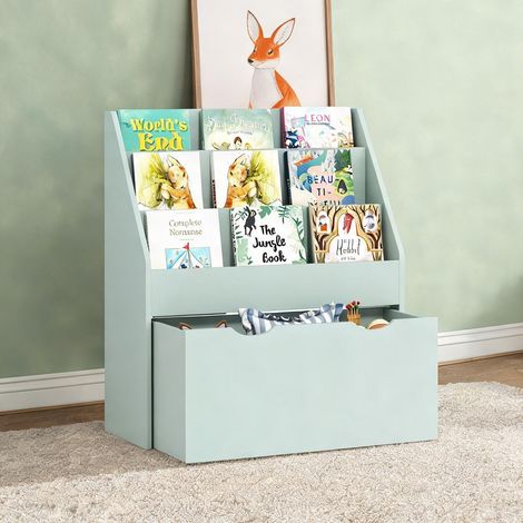 Bibliothèque enfant 62,5 x 30 x 70 cm avec 3 étagères et tiroir (1/5)