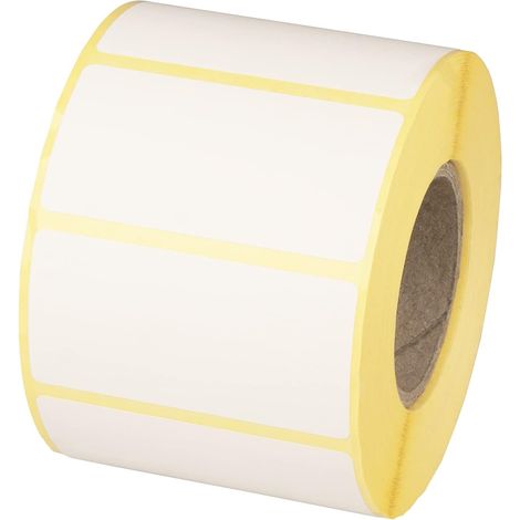 Etiquetas térmicas blancas en rollo, 58 x 30 mm, 900 unidades, autoadhesivas permanentes, para códigos de barras, etiquetas adhesivas blancas para escribir. (1/5)