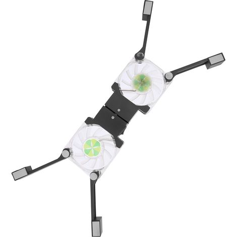 Laptop-Kühlständer mit zwei blauen LED-Lüftern - DRS03 (Schwarz)