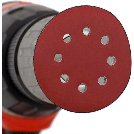 Lot de 2 plateaux de rechange pour ponceuse orbitale, avec fixation auto-agrippante, diamètre 125 mm et 8 trous. (1/5)