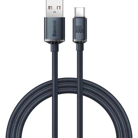 Cable USB - USB-C para carga rápida y transferencia de datos 100W 1,2m negro (1/5)