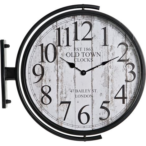 Wanduhr DKD Home Decor Kristall Schwarz Golden Eisen Loft (1) (45 x 6 x 45 cm) (1/3)