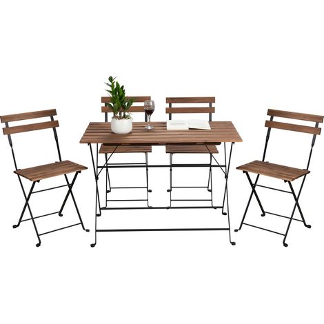 Set tavolino e quattro sedie da giardino modello Bistrot nero (1/5)