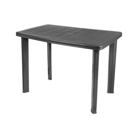 Progarden – Table de jardin 4 places L 100 x l 70 x h 72 cm – Plastique résistant – Gris anthracite – Facile à monter