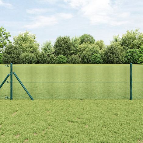 vidaXL Welded Wire Fence 2500 x 80 cm PVC Green (1/5)