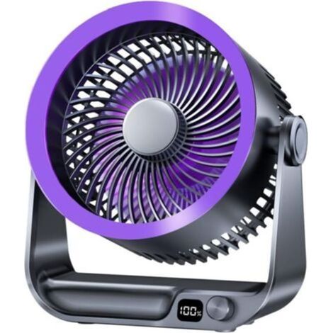 Ventilateur USB Silencieux Avec Refroidissement Puissant, 10 Vitesses RéGlables à 180° Avec éCran Led Et Fonction De Montage Mural, IdéAl Pour Chambre, Maison Et Bureau (1/5)
