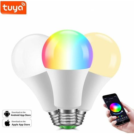 Ampoules intelligentes, ampoules à changement de couleur WiFi Bluetooth, synchronisation de la musique, 54 scènes dynamiques, 16 millions d'ampoules RVB à faire soi-même, fonctionnent avec Alexa, Goog (1/5)