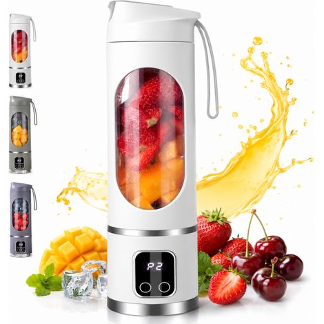 Frullatore Portatile Ricaricabile 450 ml Display a Led con 3 Velocità