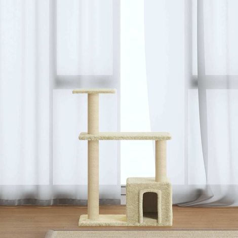 vidaXL Albero per Gatti con Tiragraffi in Sisal Crema 70 cm (1/5)