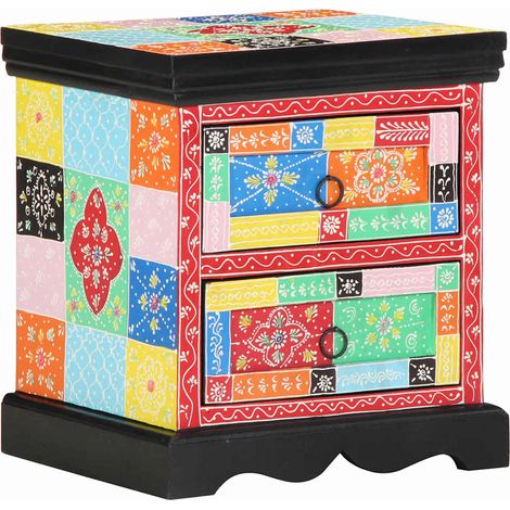 Set di 2 Comodino  Armadio da Notte  Mobiletto da notte con cassetto Multicolore 40 x 35 x 45 cm (1/5)