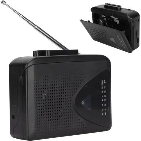 Reproductor de casetes portátil multifuncional de estilo clásico compatible con radio AM/FM estéreo compacta (1/4)