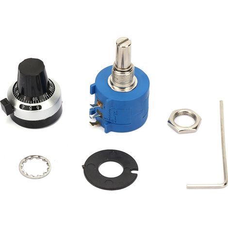 Potenziometro a filo avvolto ad alta precisione da 2 W con quadrante contatori a più cerchi, modello 3590S-2-101L, 100 Ohm.
