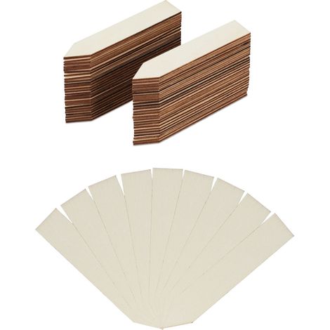 Relaxdays Plant Labels Pack of 60, For Labelling Flower & Herb Pots, Garden Tags, Wooden Markers, 10.5 cm, Natural