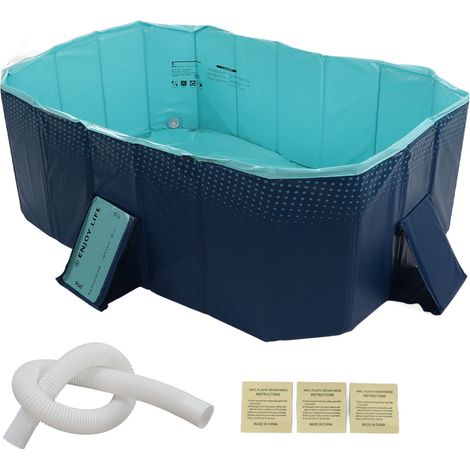 Piscine gonflable pliable, grande taille, sans gonflage, pour la maison et l'extérieur, 1,6 m / 5,25 ft (1/5)