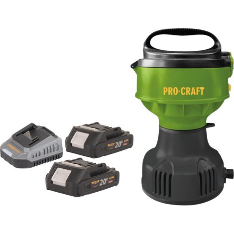 Procraft CPN22bb Akku Schwimmpumpe 20 V 3200 l/h + 2x Akku 2,0 Ah + Ladegerät