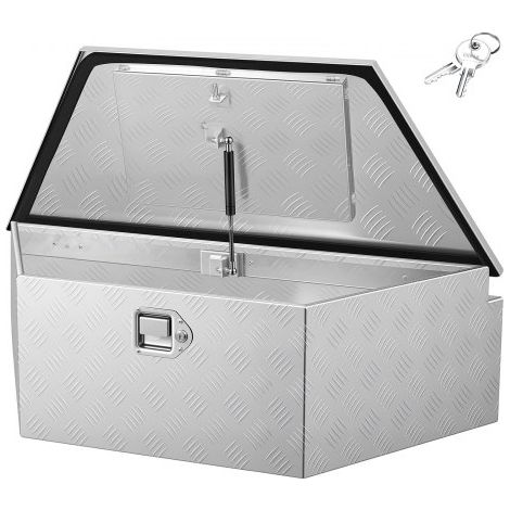Caja de Herramientas para Remolque de Aluminio, 990 x 419 x 305 mm, Caja de Transporte de Alta Resistencia, Gran Capacidad, con Cerradura y Llaves para RV Camioneta Autocaravana SUV Todoterreno (1/5)