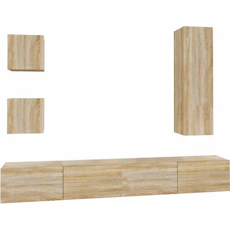 Maison Exclusive - Ensemble de meubles TV 5 pcs Chêne sonoma Bois d'ingénierie (1/5)