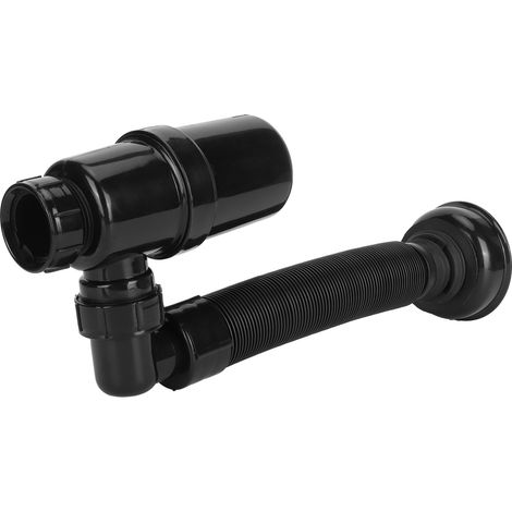 Tuyau de Vidange en P Anti-Bouchage pour Lavabo, Accessoires Éviers avec Débouchant (1/5)