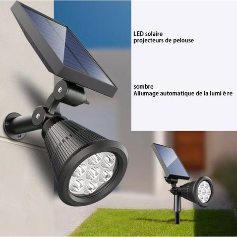 Solarbetriebener LED-Scheinwerfer für Garten und Straße, Solarpanel, 5,5 V/2 W Akku, 18650 Lithium-Ionen-Akku, 2400 mAh, 3,7 V (1/5)