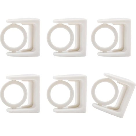 Support pivotant pour barres de tension réglables, idéal pour suspendre rideaux et serviettes. Crochet flexible pour barre de douche. (1/5)