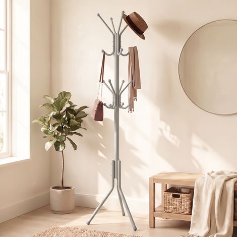 Portemanteau en Acier, avec Crochets, pour Salon, Entrée, Chambre, Beige (1/5)
