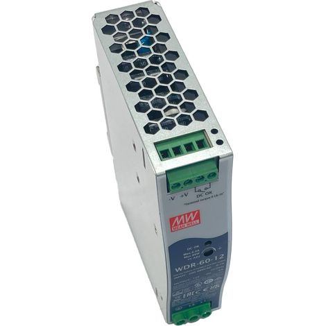 MW MEAN WELL WDR-60-12 Alimentatore Slim DIN Rail 60W 12V 5A Input 180-550V (1/3)