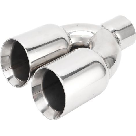 Doppelendrohr aus Edelstahl, 63 mm – Angeschweißt an ein universelles Y-förmiges Rohr – Rostbeständig – Länge 235 mm (1/5)