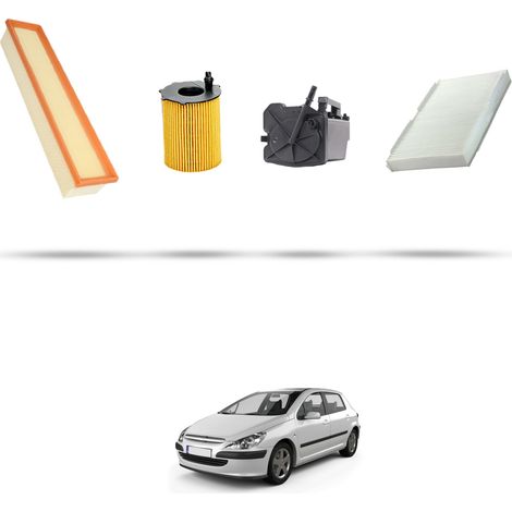 Kit tagliando 4 filtri compatibile con Peugeot 307 1.6 HDI 80kw Dal 2004 (1/5)
