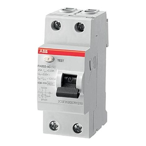 ABB – Bloc différentiel FH200 type A 25A 30mA – Protection contre les courants de défaut – Installation domestique – Applications spécifiques