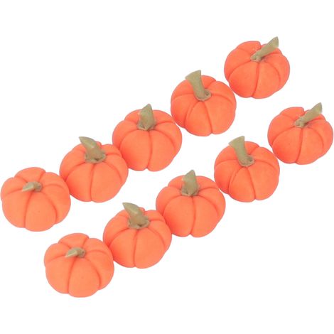 Lot de 10 mini-citrouilles artificielles en argile, réalistes, pour maison de poupée (échelle 1:12), décoration idéale pour Halloween. (1/5)
