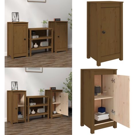 Sideboards 2 Stk. Honigbraun 40x35x80 cm Massivholz Kiefer - Sideboard - Sideboards - Home & Living (1/5)