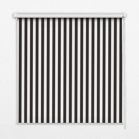 Store Enrouleur Intérieur pour Fenêtre - Store Tamisant - Store Enrouleur qui Laisse Passer la Lumière - Store Brise-Vue - Store  - Store pour Intérieur - (100 cm x 140 cm) - Rayures noires et blanche